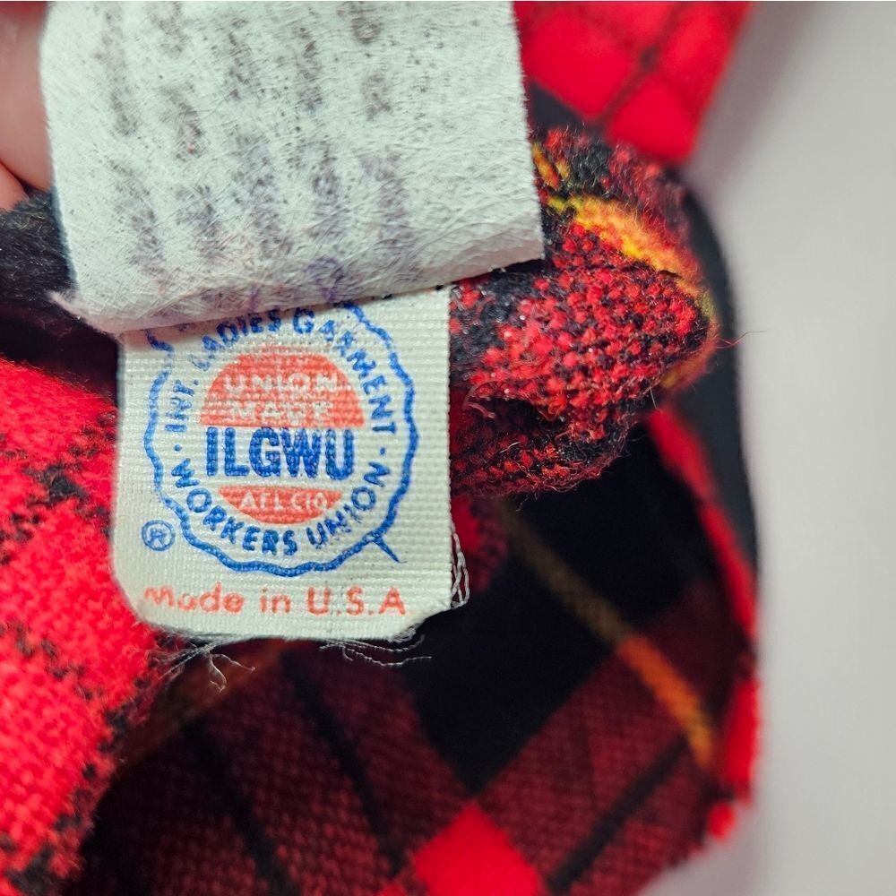 Vintage '70s Cucumber ILGWU Red Tartan Plaid Wool Midi A-Line Swing Skirt 9/10 - Picture 6 of 11